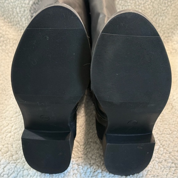 Torrid Knee-High Faux Leather Boots with Sweater Knit Cuffs - Picture 7 of 8